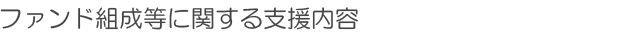 ファンド組成等に関する支援内容